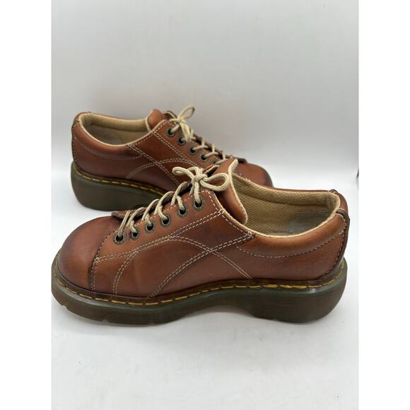 RARE DAISY Dr. Martens Chunky Platform Brown
Leather 12283 Oxford Boot WMS Sz 8 - Picture 9 of 13